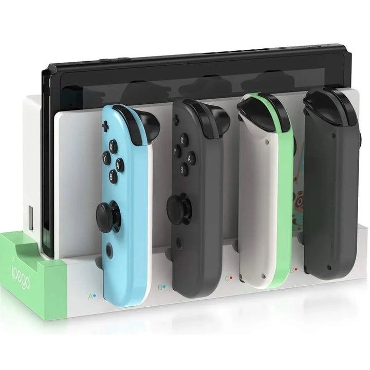 CALORA_ Oplaadstation voor Joycon - Laadt tot 4 Controllers op, Compatibel met Switch en OLED Model