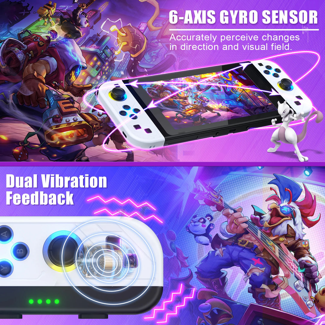 CALORA_ Draadloze Bluetooth Gamecontroller met LED verlichting voor Switch