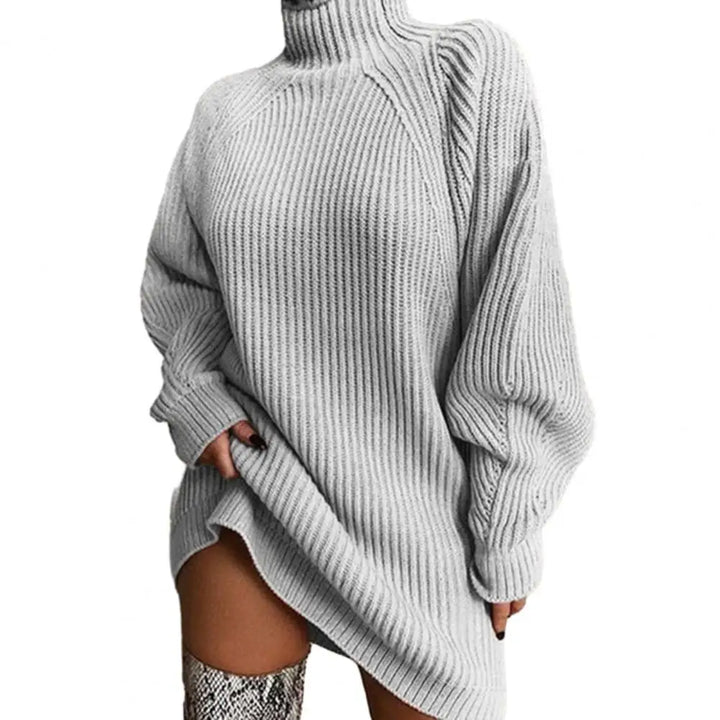 CALORA_ Romy | Dames herfst/winter mid-length raglanmouw trui jurk