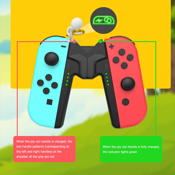 CALORA_ Oplaad Station Dock Grip met Type-C en LED licht voor Nintendo Switch