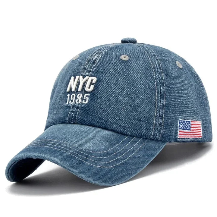 CALORA_ Borduurden Denim Baseball Pet voor Casual en Sportieve Activiteiten