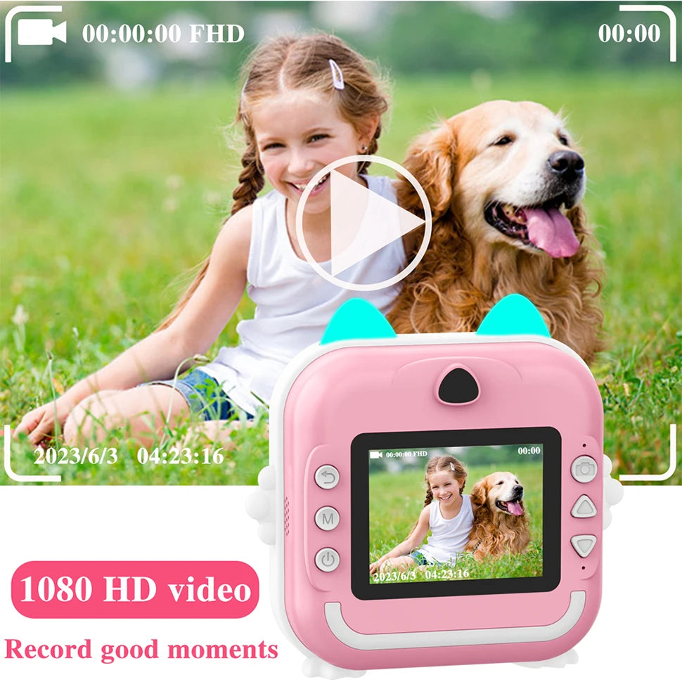 CALORA_ PixiPlay | Instant Print Fotocamera voor Kinderen met 32GB Kaart