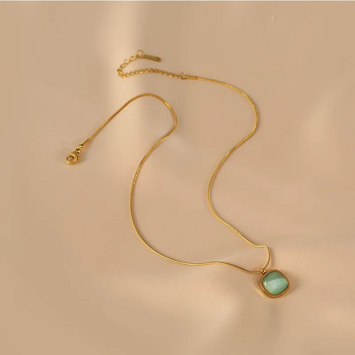 Chiara | Chique Ketting met Groene Steen