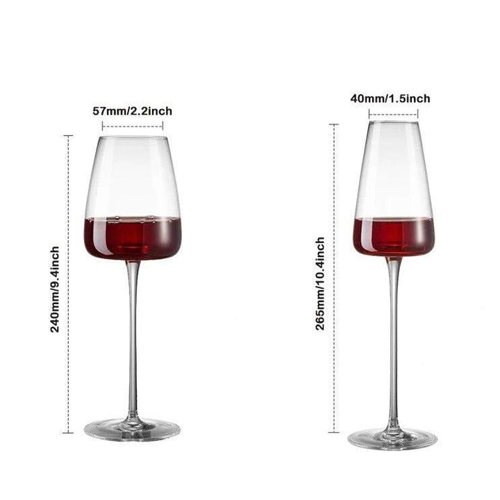 CALORA_ Sets van 4 en 6 Handgemaakte Kristallen Wijn- en Champagneglazen
