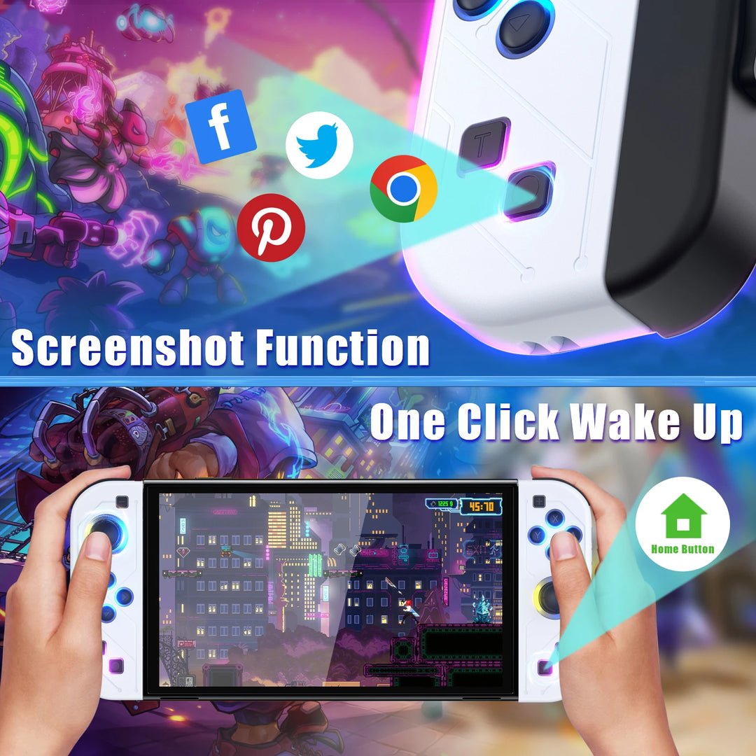 CALORA_ Draadloze Bluetooth Gamecontroller met LED verlichting voor Switch