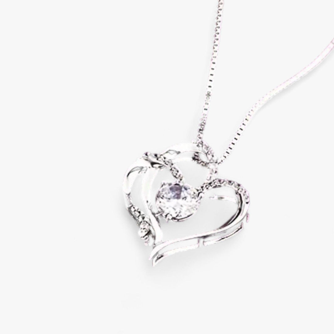 Lovies | Elegante Hart Zirkonia Ketting met Luxe Rozen Cadeauverpakking