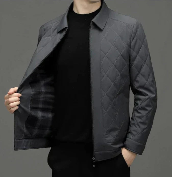 CALORA_ Lichtgewicht gewatteerde Tussenjas met kraag