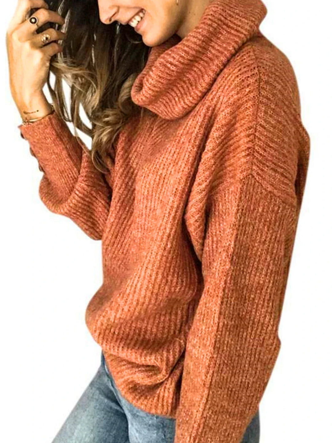 CALORA_ Alina | Dames herfst/winter effen coltrui casual trui