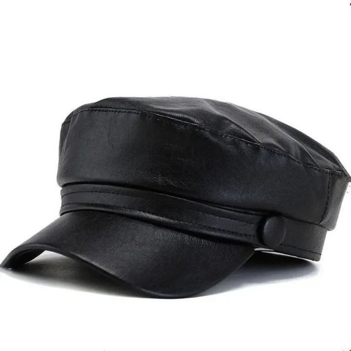 Trendy PU Lederen Beret Hoed | Casual en Stijlvol