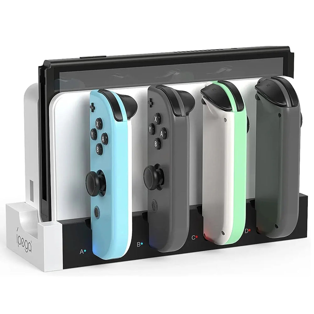 CALORA_ Oplaadstation voor Joycon - Laadt tot 4 Controllers op, Compatibel met Switch en OLED Model