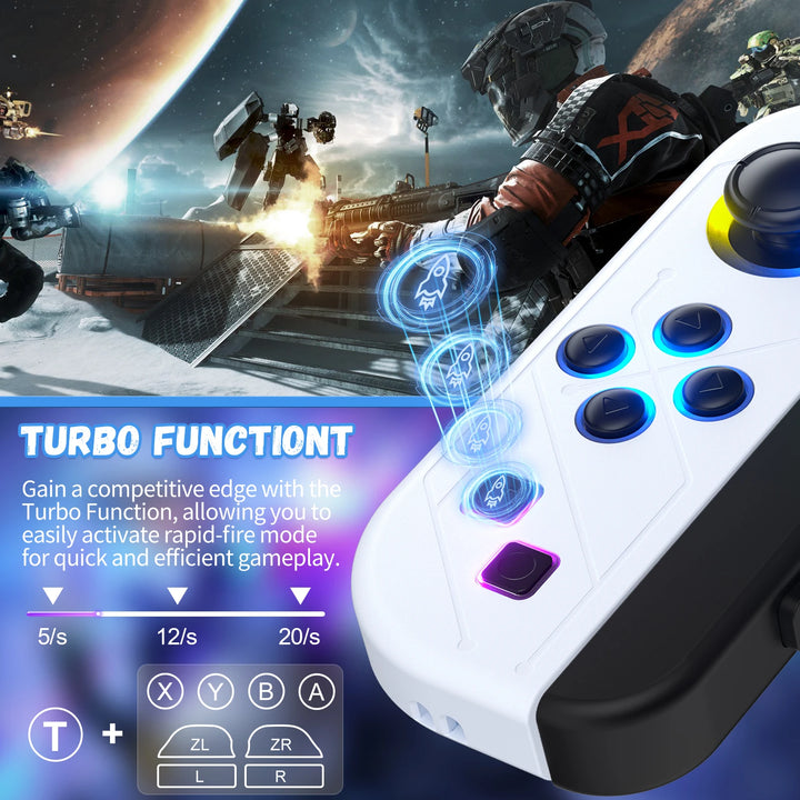 CALORA_ Draadloze Bluetooth Gamecontroller met LED verlichting voor Switch
