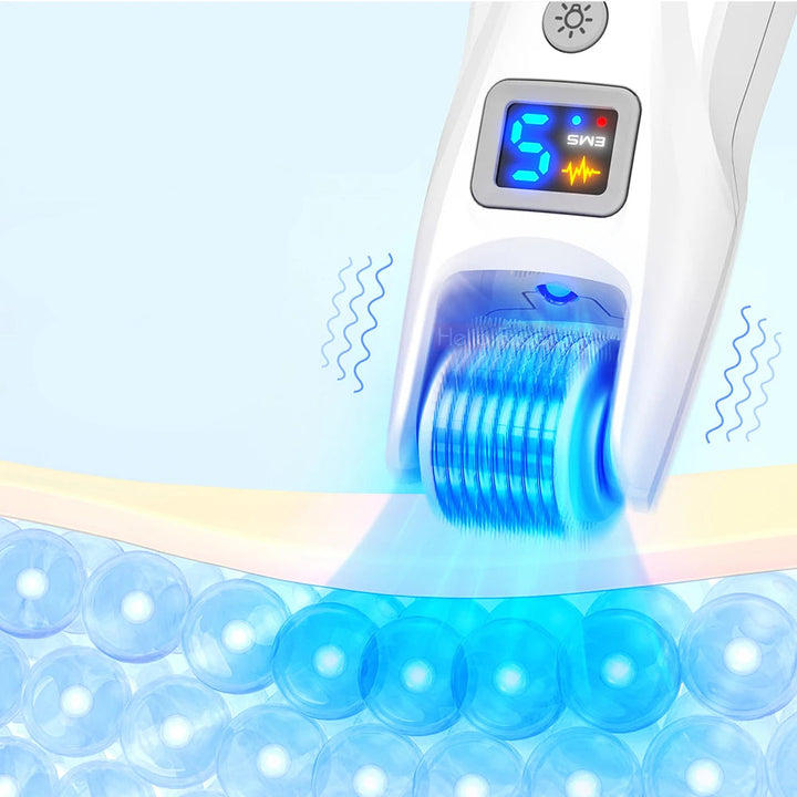 CALORA_ DermaLabs Microneedling Roller met LED Therapie & EMS voor Huid en Haar