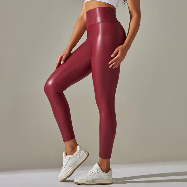 PU Leren Fitness Leggings Broek voor Vrouwen