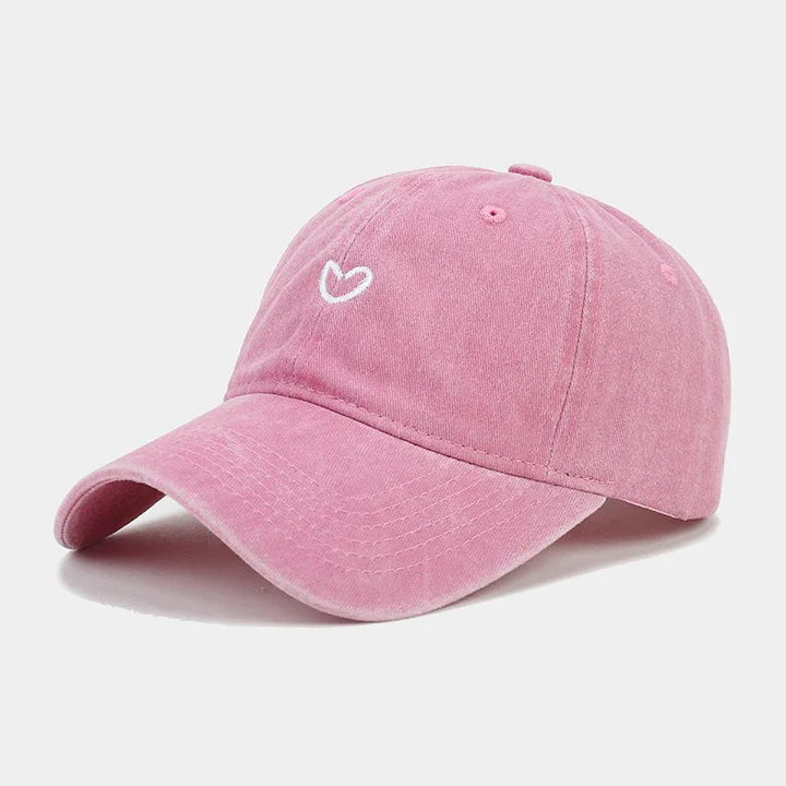 CALORA_ Gewassen Katoenen Baseball Pet Vrouwen met Geborduurde Liefde voor Buiten