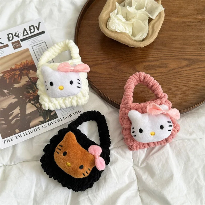 CALORA_ Hellokitty Kawaii Pluche Hoofdtelefoon Tas en Muntzak