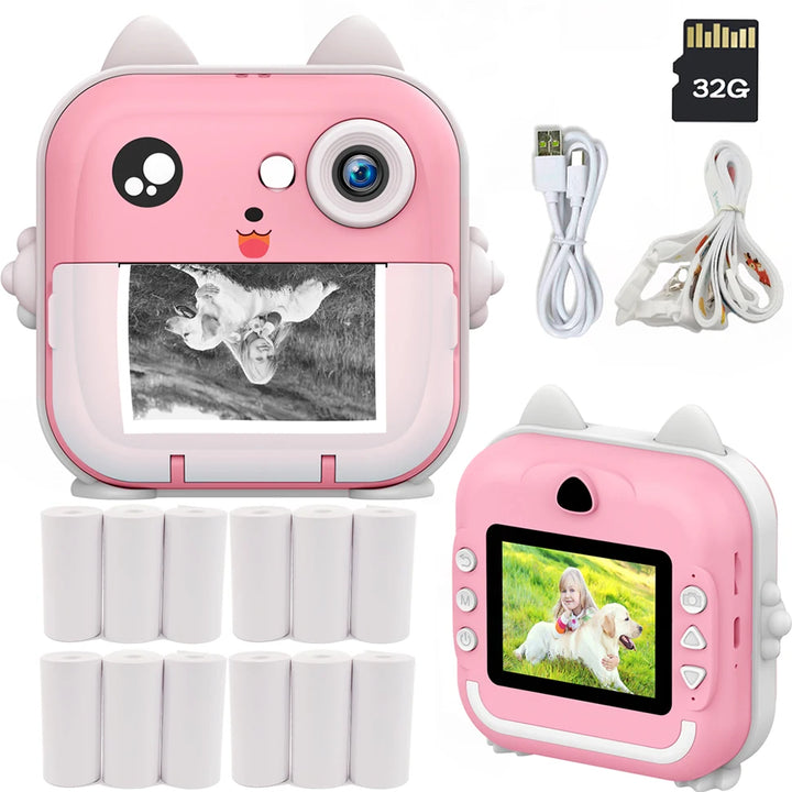 CALORA_ PixiPlay | Instant Print Fotocamera voor Kinderen met 32GB Kaart
