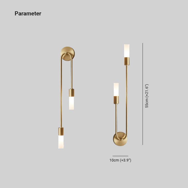 CALORA_ Hinkleyon | Moderne Gouden LED Wandlamp 2-Lichts