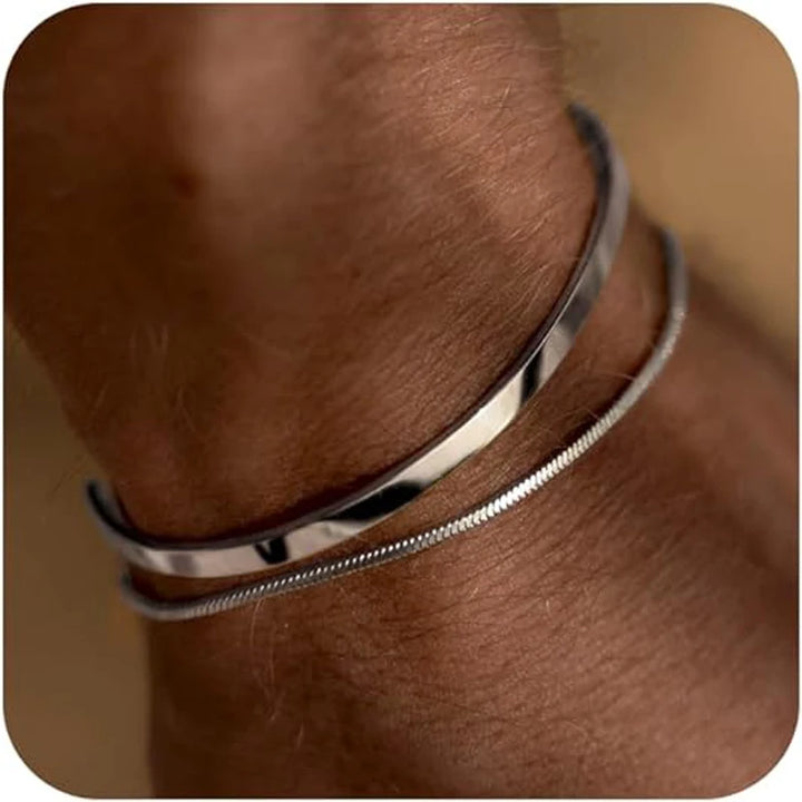 925 Sterling Zilver/14K Gouden Vergulde Armband Set