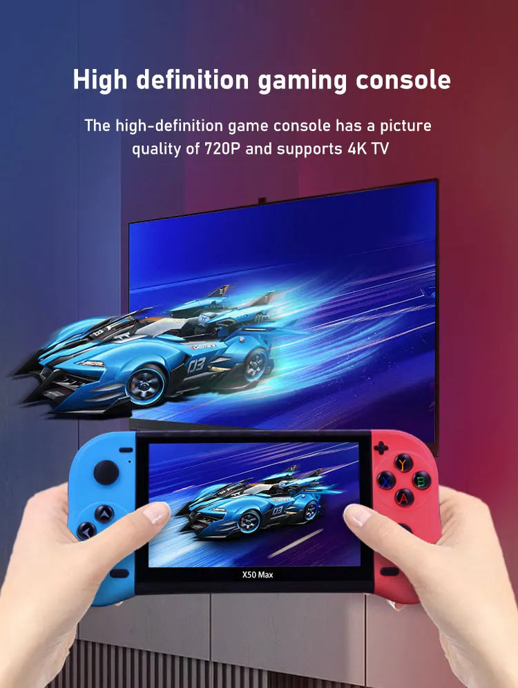 CALORA_ X50 MAX | Handheld Game Console voor PS1 Retro Games - 64GB - 15000 Games