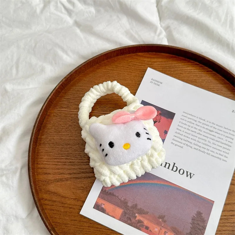 CALORA_ Hellokitty Kawaii Pluche Hoofdtelefoon Tas en Muntzak