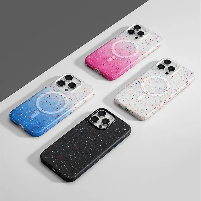 CALORA_ Artistieke Splash iPhone-hoes met Antislip Grip en MagSafe Bescherming