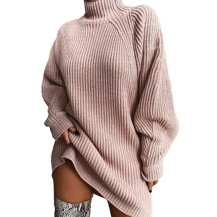 CALORA_ Romy | Dames herfst/winter mid-length raglanmouw trui jurk
