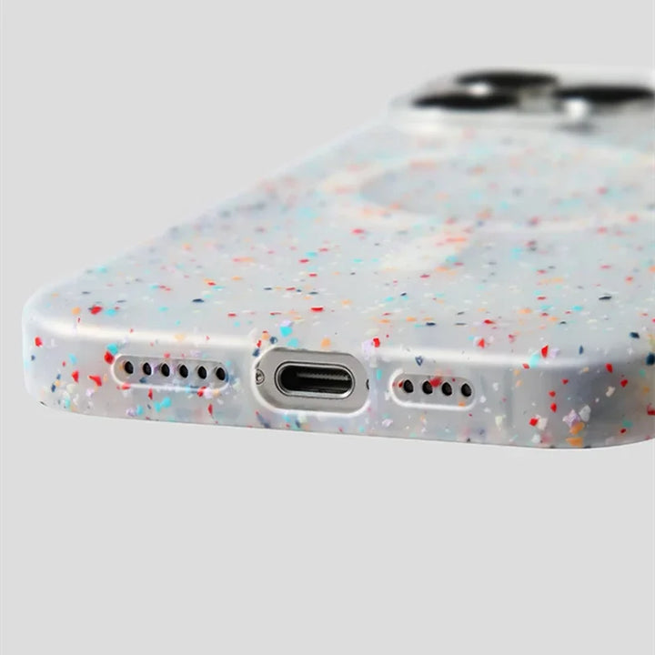 CALORA_ Artistieke Splash iPhone-hoes met Antislip Grip en MagSafe Bescherming