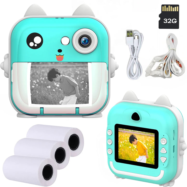 CALORA_ PixiPlay | Instant Print Fotocamera voor Kinderen met 32GB Kaart