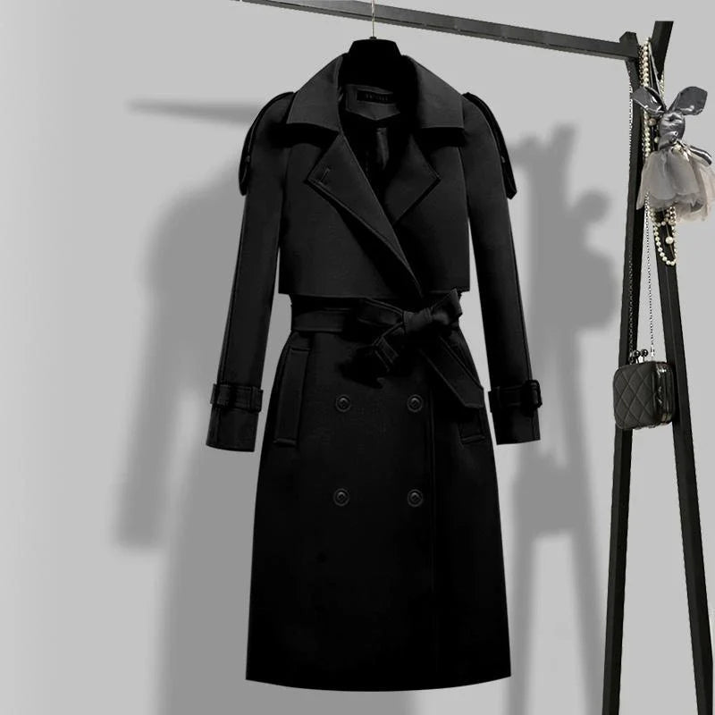 Fay | Dames trenchcoat met dubbele rij knopen en riem