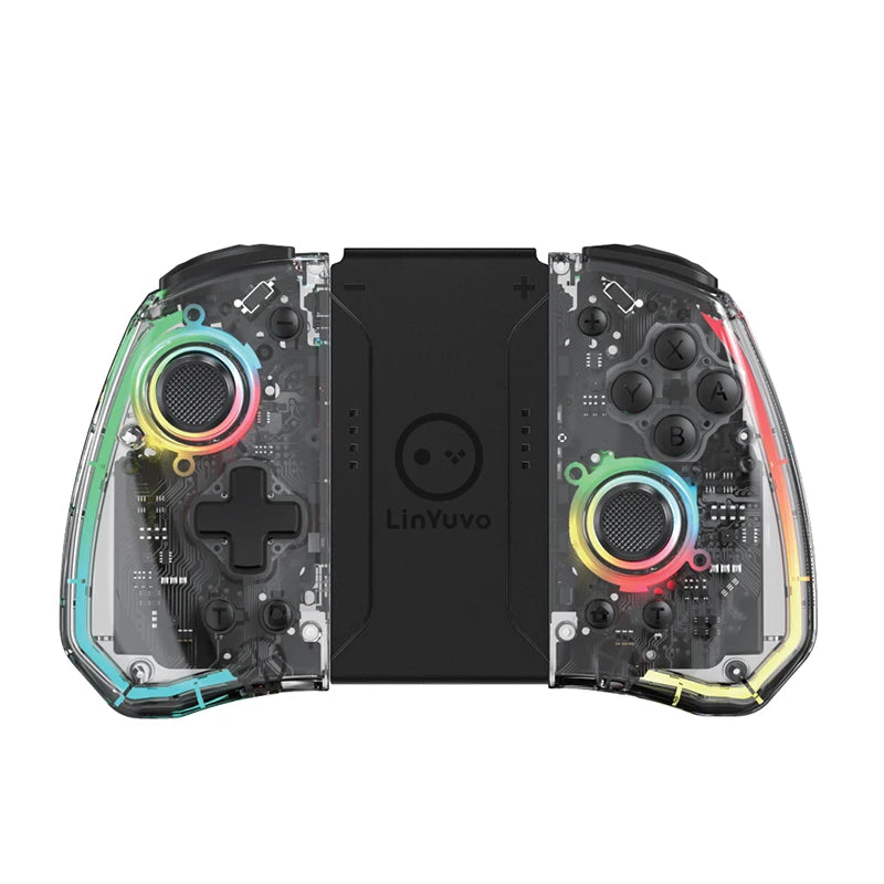 CALORA_ Transparante Draadloze Controller Joy-pad met LED voor Nintendo Switch