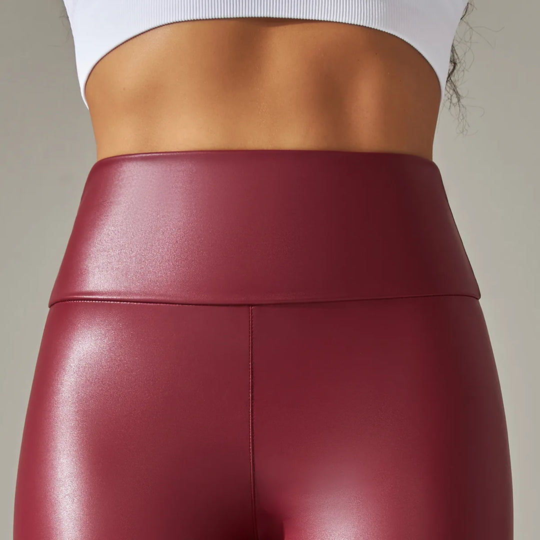 PU Leren Fitness Leggings Broek voor Vrouwen