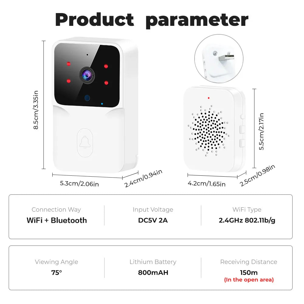 CALORA_ ElektraQ | Slimme Deurbel Camera met Lange Standby Batterij