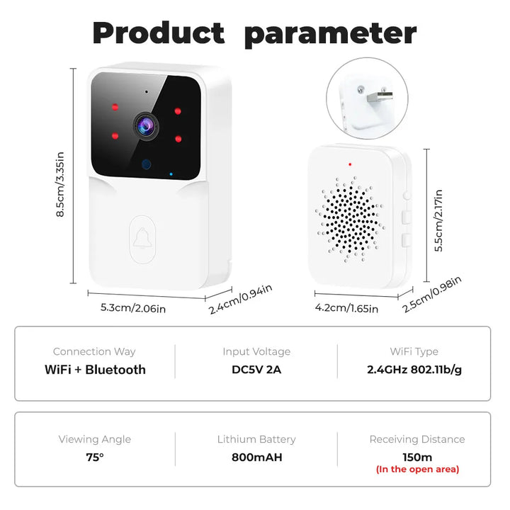 CALORA_ ElektraQ | Slimme Deurbel Camera met Lange Standby Batterij