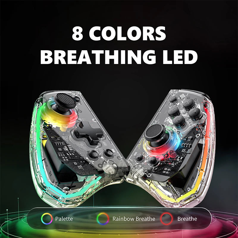 CALORA_ Transparante Draadloze Controller Joy-pad met LED voor Nintendo Switch