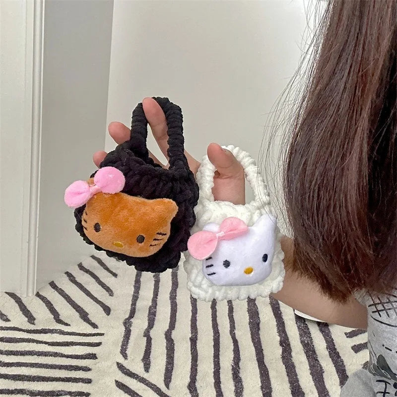 CALORA_ Hellokitty Kawaii Pluche Hoofdtelefoon Tas en Muntzak