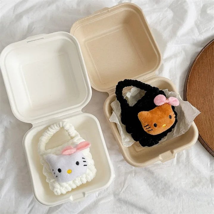 CALORA_ Hellokitty Kawaii Pluche Hoofdtelefoon Tas en Muntzak