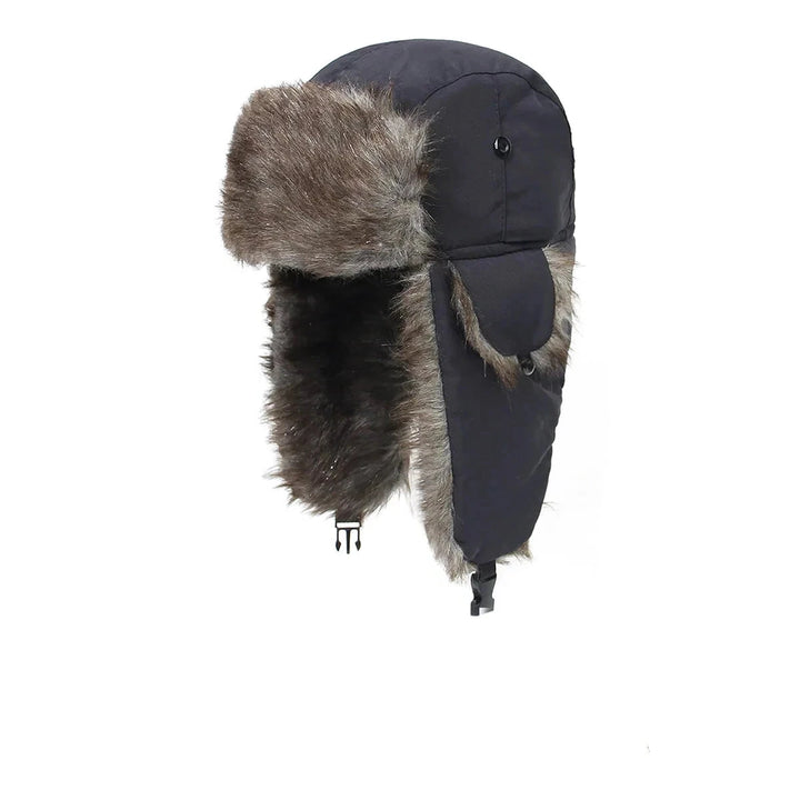 CALORA_ Men's Women's Winter Soviet Lei Feng Hats Outdoor Russian Ushanka Bomber Hat Thicken Windproof Fur Earflap Cap