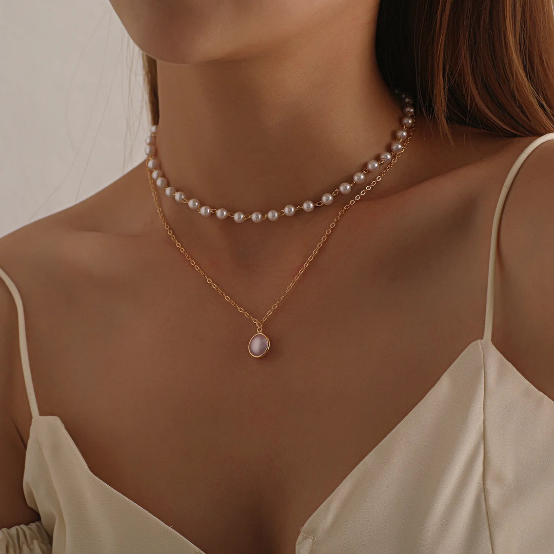 Lunelle | Parel Choker hartjes Ketting voor Vrouwen