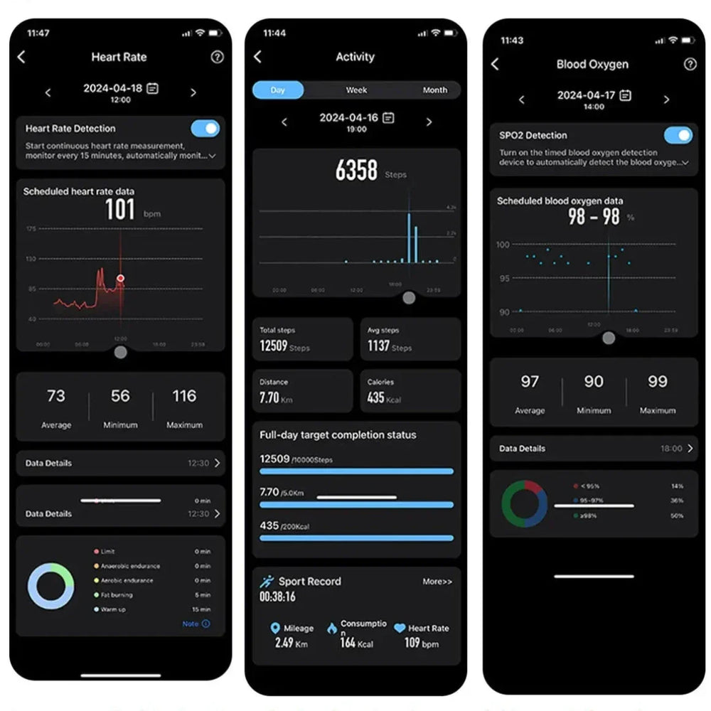 CALORA_ Waterdichte Slimme Ring met Multi-Sportmodus voor Gezondheidsmonitoring
