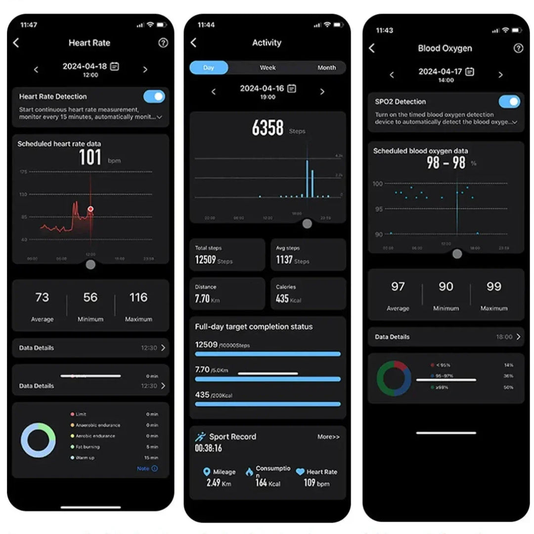 CALORA_ Waterdichte Slimme Ring met Multi-Sportmodus voor Gezondheidsmonitoring