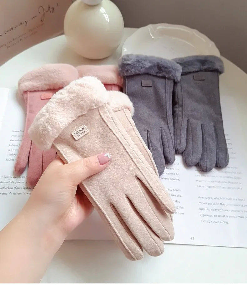 Vrouwen Winter Dikke Pluche Handschoenen