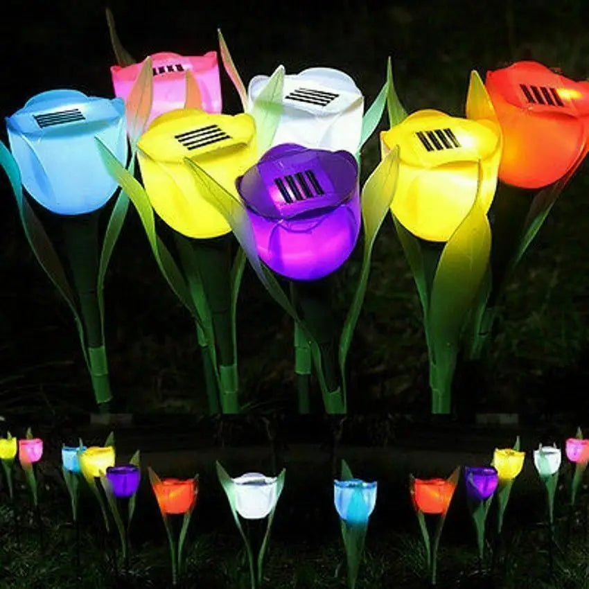 CALORA_ Betoverende Zonne-energie Tulpen Bloemlampen voor Magische Tuinverlichting