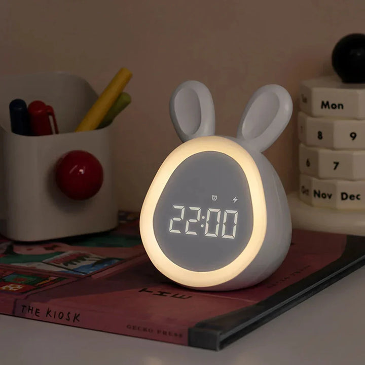 CALORA_ Bunny LED Konijnenklok - Kindernachtlamp en Oplaadbaar via USB