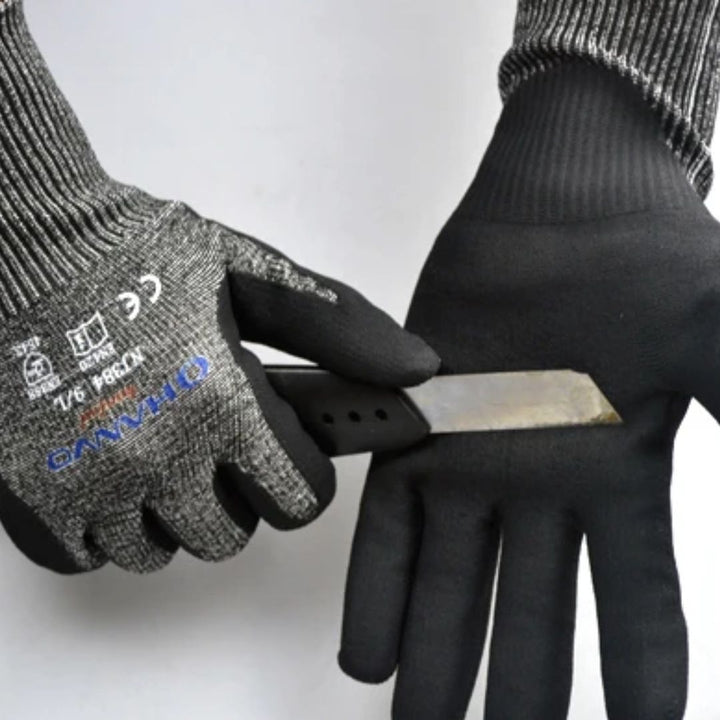 CALORA_ Duratex | Snijbestendige Werkhandschoen - HPPE, Glasvezel, Nitril Palm
