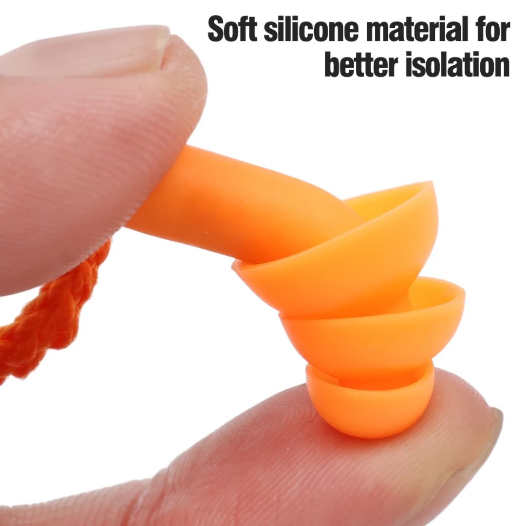 CALORA_ ProtecGear | Siliconen Oordoppen met Koord - Gehoorbescherming, Geluidsreductie