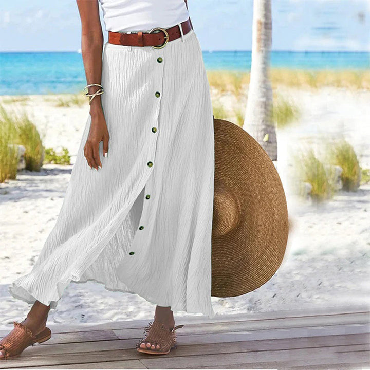 CALORA_ Ula - Maxi-rok met knoopsluiting