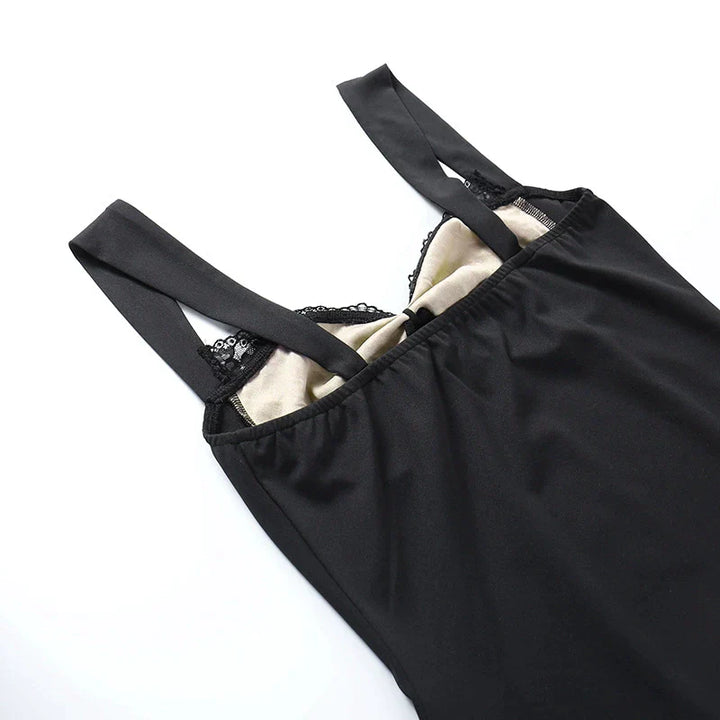 A-Line Lace Mini Jurk met Gevoerde Breed Strap en Kant-Feest Jurken-Calora-S-Calora