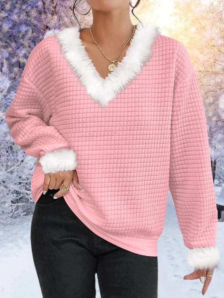 Fluffy wafel Kersttrui Sweater