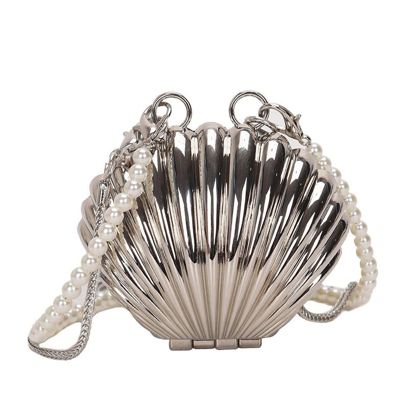 Adriana | Unieke Schelp Tas - Zilver - #Calora#