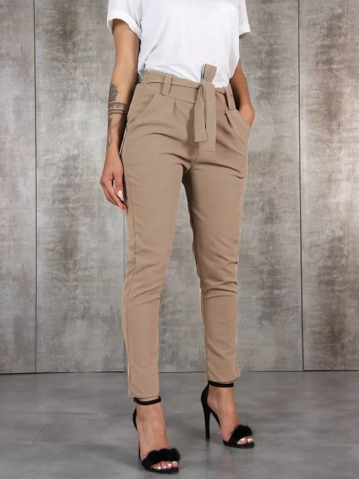 Alégra | Nette Dames Stretch Broek - Khaki - #Calora#